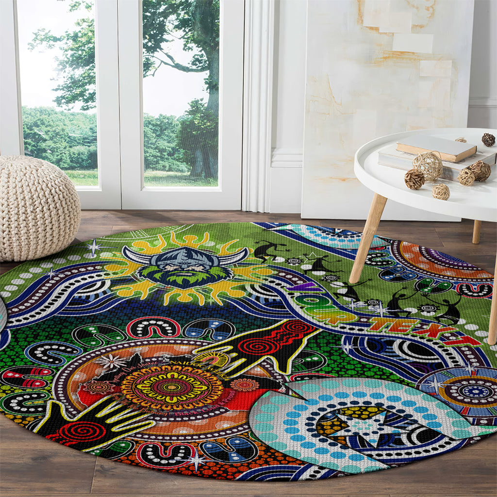 Personalised Raiders NAIDOC Week 2024 Round Carpet Australia Aboriginal Dot Painting