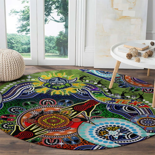 Personalised Raiders NAIDOC Week 2024 Round Carpet Australia Aboriginal Dot Painting