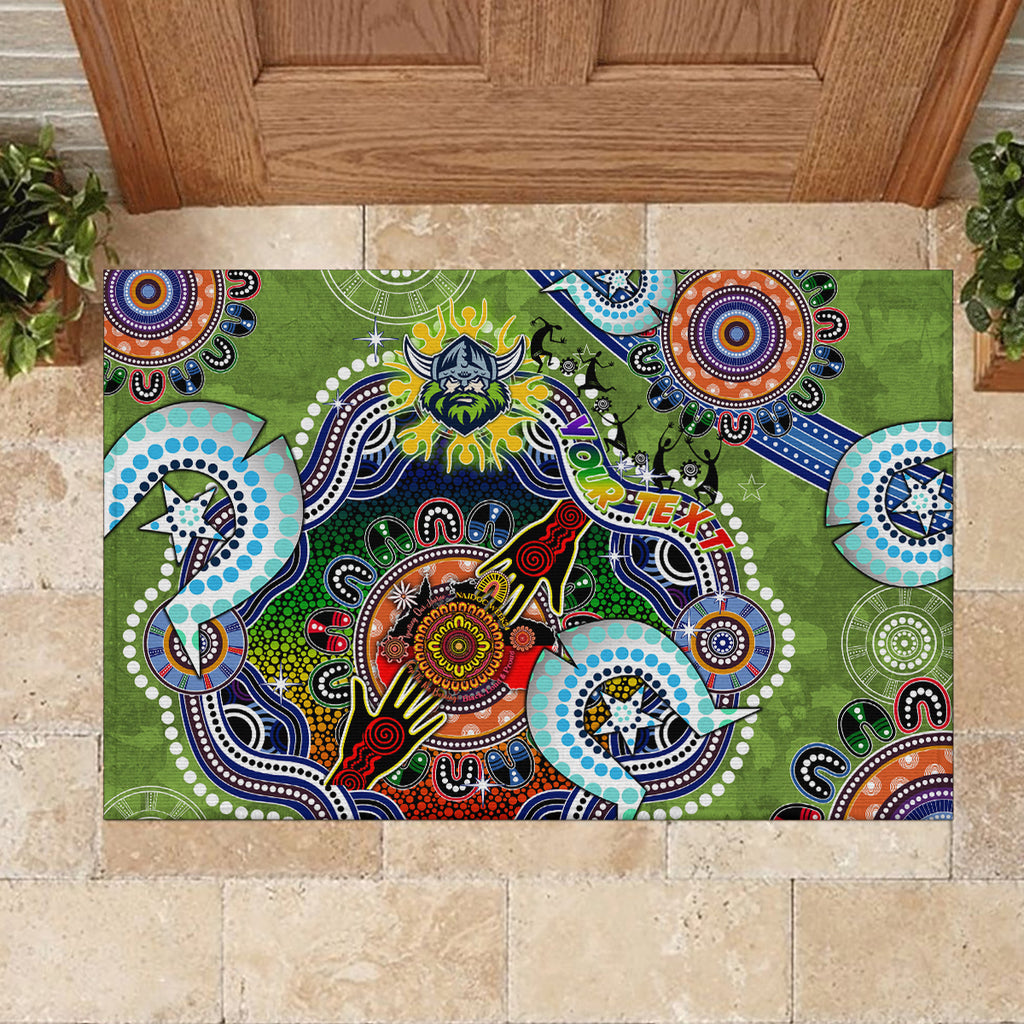 Personalised Raiders NAIDOC Week 2024 Rubber Doormat Australia Aboriginal Dot Painting