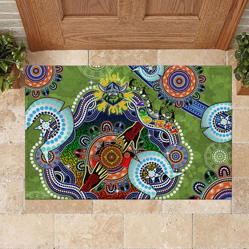 Personalised Raiders NAIDOC Week 2024 Rubber Doormat Australia Aboriginal Dot Painting