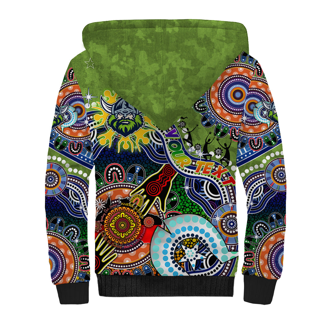 Personalised Raiders NAIDOC Week 2024 Sherpa Hoodie Australia Aboriginal Dot Painting