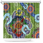 Personalised Raiders NAIDOC Week 2024 Shower Curtain Australia Aboriginal Dot Painting