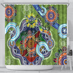 Personalised Raiders NAIDOC Week 2024 Shower Curtain Australia Aboriginal Dot Painting