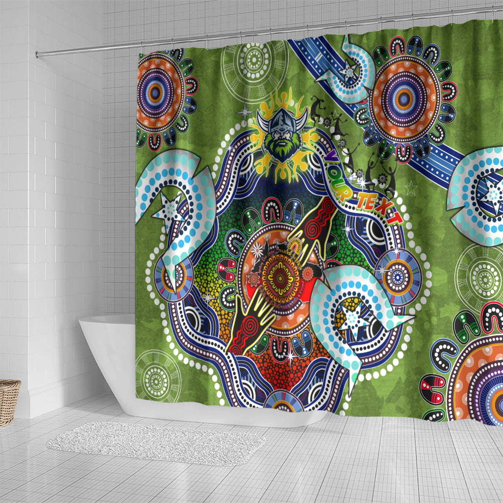 Personalised Raiders NAIDOC Week 2024 Shower Curtain Australia Aboriginal Dot Painting