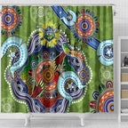 Personalised Raiders NAIDOC Week 2024 Shower Curtain Australia Aboriginal Dot Painting