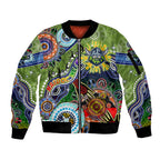 Personalised Raiders NAIDOC Week 2024 Sleeve Zip Bomber Jacket Australia Aboriginal Dot Painting