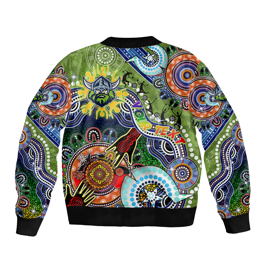 Personalised Raiders NAIDOC Week 2024 Sleeve Zip Bomber Jacket Australia Aboriginal Dot Painting