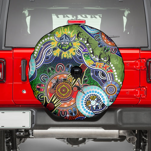 Personalised Raiders NAIDOC Week 2024 Spare Tire Cover Australia Aboriginal Dot Painting