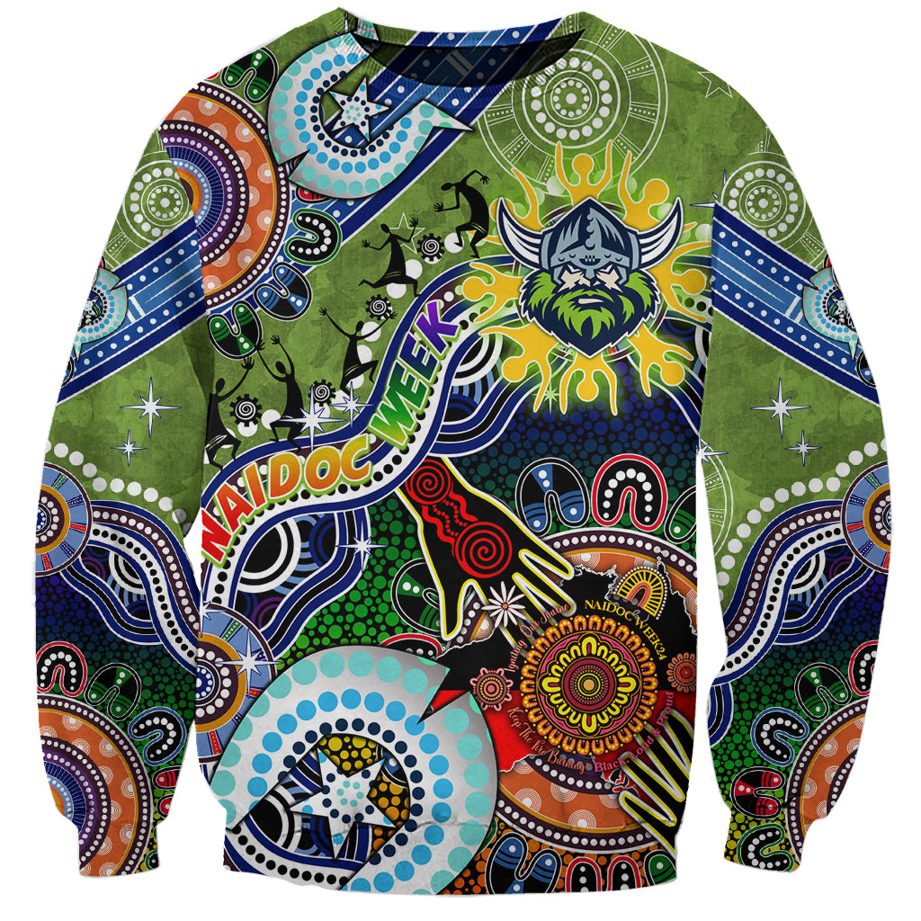 Personalised Raiders NAIDOC Week 2024 Sweatshirt Australia Aboriginal Dot Painting