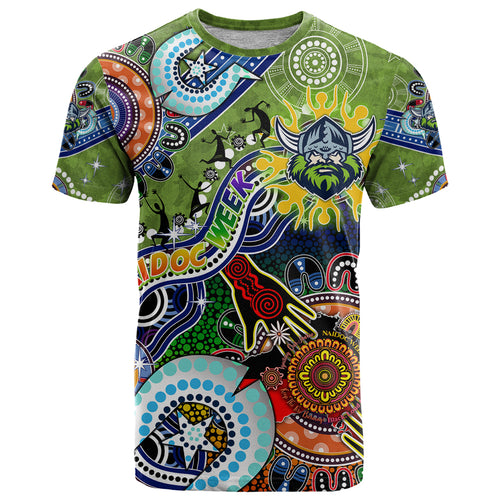 Personalised Raiders NAIDOC Week 2024 T Shirt Australia Aboriginal Dot Painting