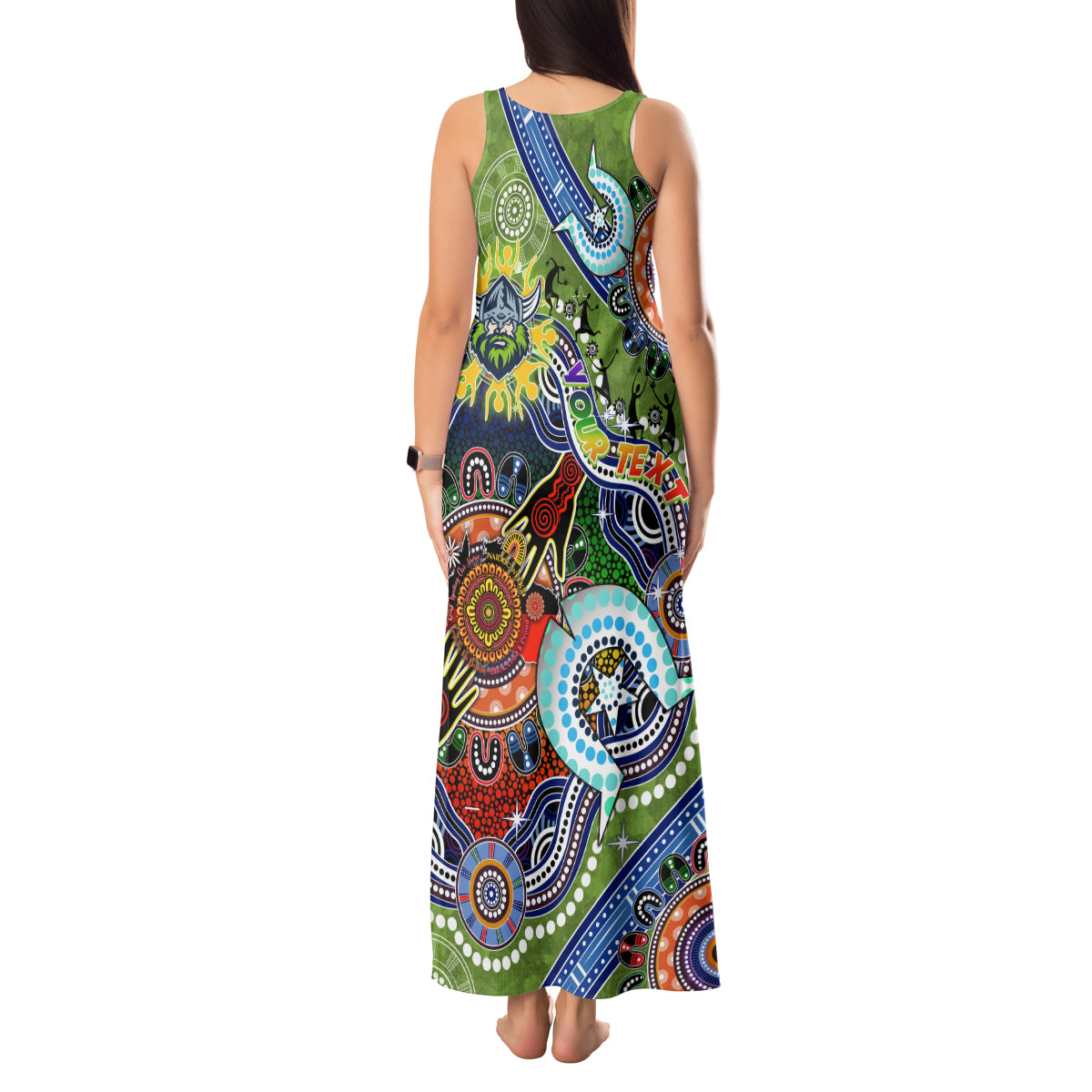 Personalised Raiders NAIDOC Week 2024 Tank Maxi Dress Australia Aboriginal Dot Painting