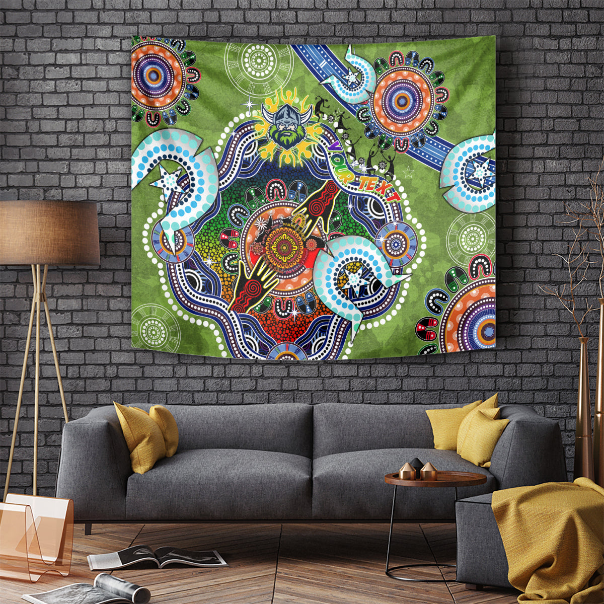 Personalised Raiders NAIDOC Week 2024 Tapestry Australia Aboriginal Dot Painting