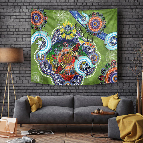 Personalised Raiders NAIDOC Week 2024 Tapestry Australia Aboriginal Dot Painting