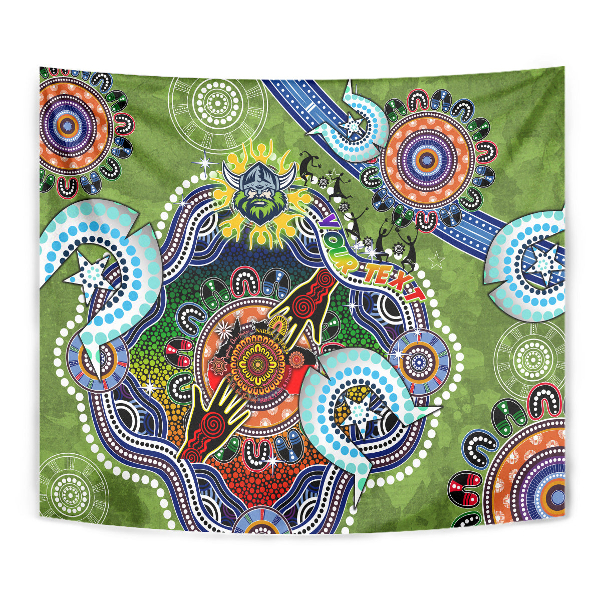 Personalised Raiders NAIDOC Week 2024 Tapestry Australia Aboriginal Dot Painting
