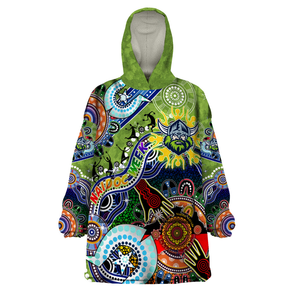 Personalised Raiders NAIDOC Week 2024 Wearable Blanket Hoodie Australia Aboriginal Dot Painting