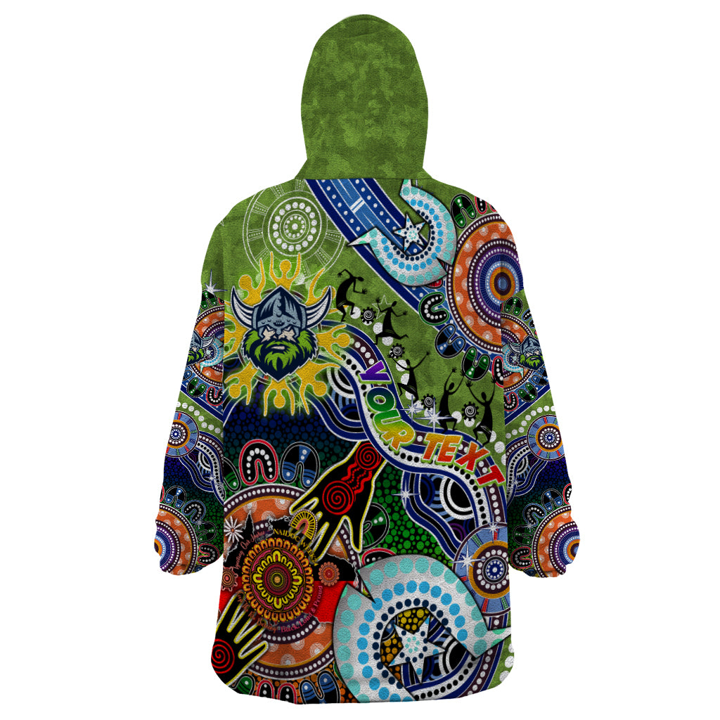 Personalised Raiders NAIDOC Week 2024 Wearable Blanket Hoodie Australia Aboriginal Dot Painting