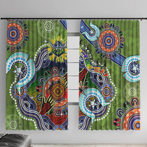 Personalised Raiders NAIDOC Week 2024 Window Curtain Australia Aboriginal Dot Painting