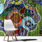 Personalised Raiders NAIDOC Week 2024 Window Curtain Australia Aboriginal Dot Painting