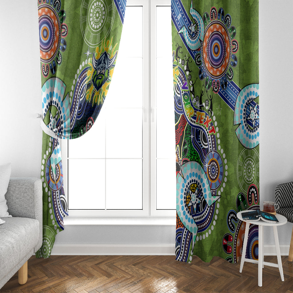 Personalised Raiders NAIDOC Week 2024 Window Curtain Australia Aboriginal Dot Painting