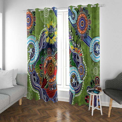 Personalised Raiders NAIDOC Week 2024 Window Curtain Australia Aboriginal Dot Painting
