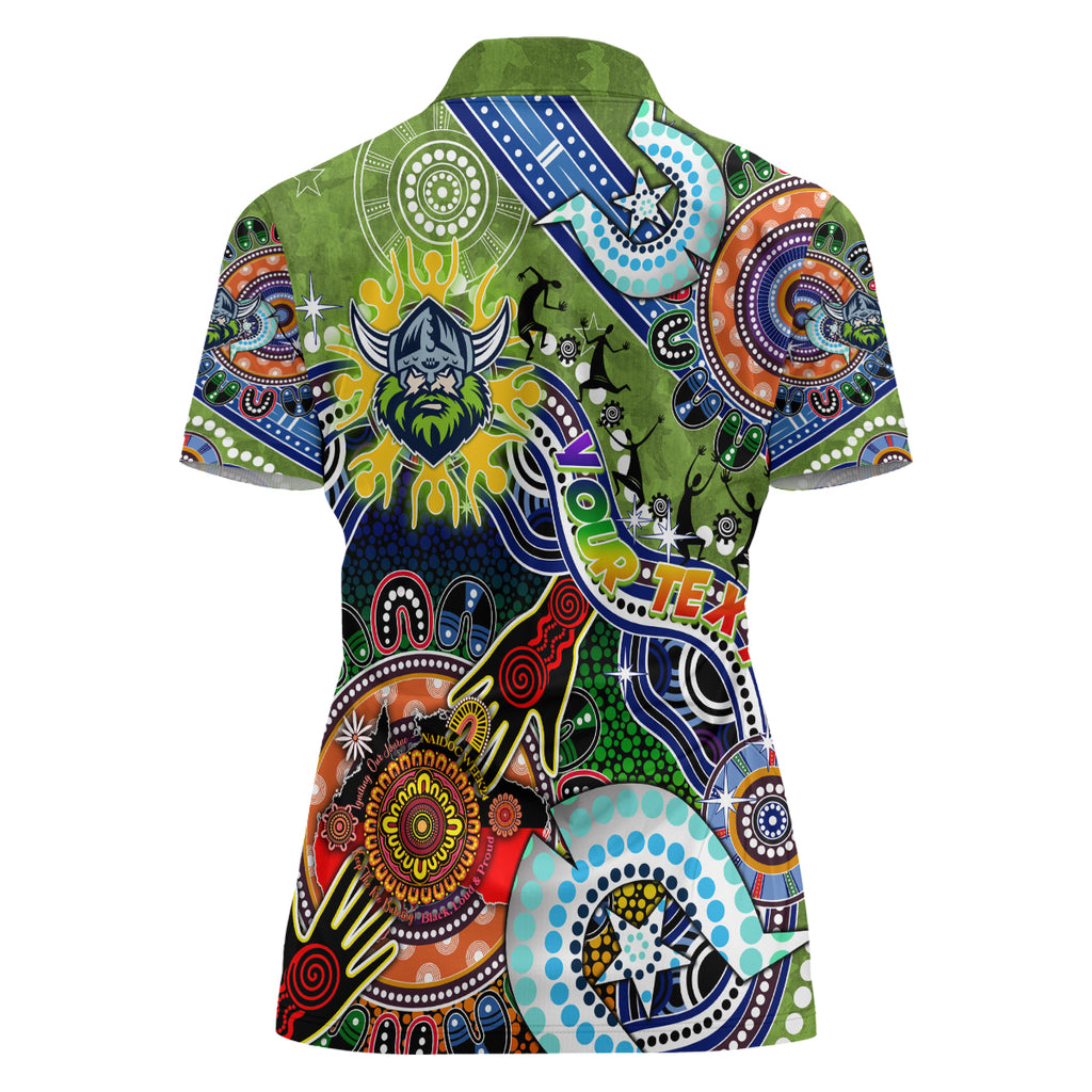 Personalised Raiders NAIDOC Week 2024 Women Polo Shirt Australia Aboriginal Dot Painting
