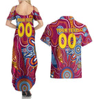 Personalised Crows NAIDOC Week 2024 Couples Matching Summer Maxi Dress and Hawaiian Shirt Aussie Aboriginal Art