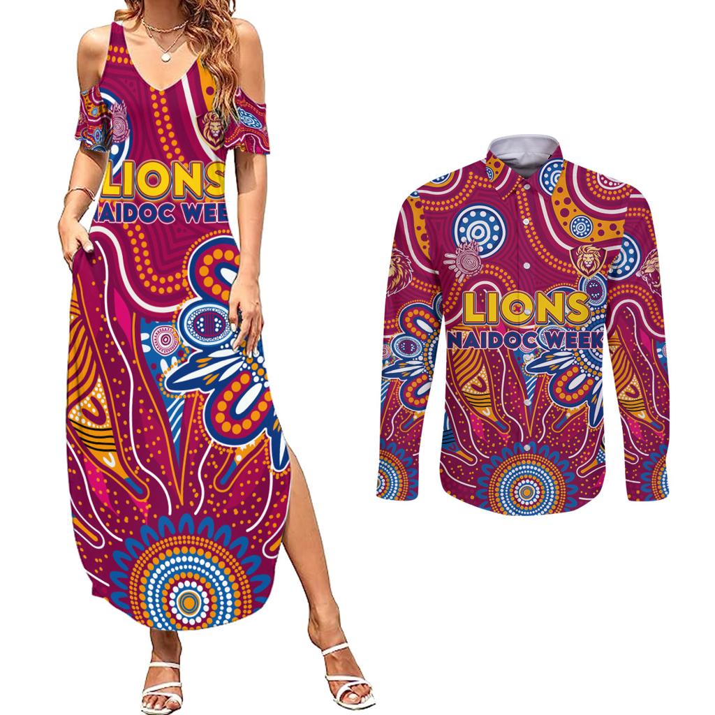 Personalised Crows NAIDOC Week 2024 Couples Matching Summer Maxi Dress and Long Sleeve Button Shirt Aussie Aboriginal Art