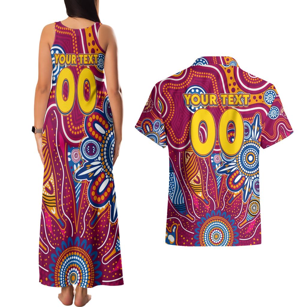 Personalised Crows NAIDOC Week 2024 Couples Matching Tank Maxi Dress and Hawaiian Shirt Aussie Aboriginal Art