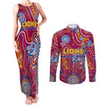 Personalised Crows NAIDOC Week 2024 Couples Matching Tank Maxi Dress and Long Sleeve Button Shirt Aussie Aboriginal Art