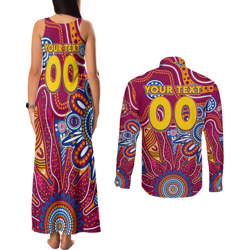 Personalised Crows NAIDOC Week 2024 Couples Matching Tank Maxi Dress and Long Sleeve Button Shirt Aussie Aboriginal Art