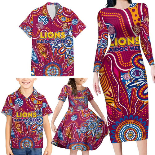 Personalised Crows NAIDOC Week 2024 Family Matching Long Sleeve Bodycon Dress and Hawaiian Shirt Aussie Aboriginal Art