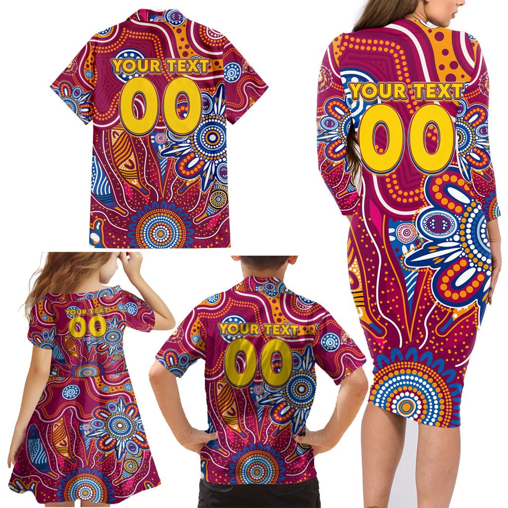 Personalised Crows NAIDOC Week 2024 Family Matching Long Sleeve Bodycon Dress and Hawaiian Shirt Aussie Aboriginal Art