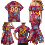 Personalised Crows NAIDOC Week 2024 Family Matching Mermaid Dress and Hawaiian Shirt Aussie Aboriginal Art