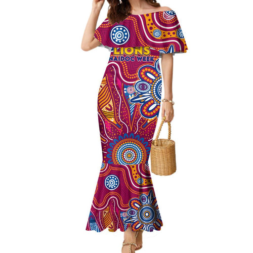 Personalised Crows NAIDOC Week 2024 Family Matching Mermaid Dress and Hawaiian Shirt Aussie Aboriginal Art