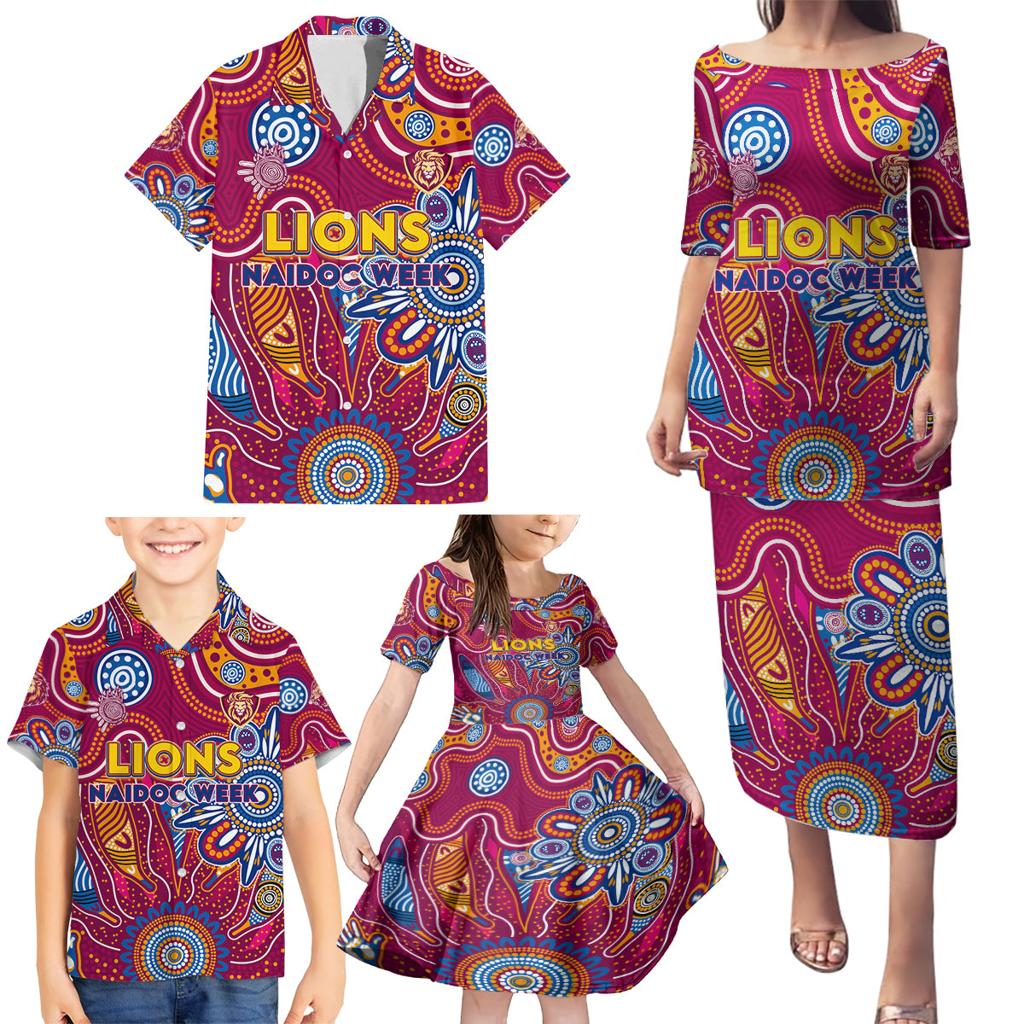 Personalised Crows NAIDOC Week 2024 Family Matching Puletasi and Hawaiian Shirt Aussie Aboriginal Art