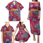 Personalised Crows NAIDOC Week 2024 Family Matching Puletasi and Hawaiian Shirt Aussie Aboriginal Art