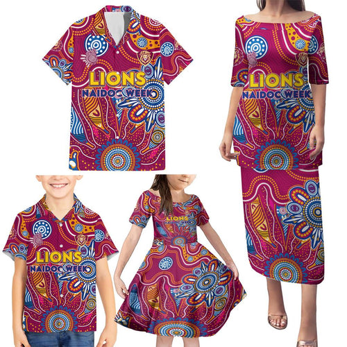 Personalised Crows NAIDOC Week 2024 Family Matching Puletasi and Hawaiian Shirt Aussie Aboriginal Art