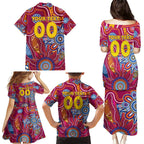 Personalised Crows NAIDOC Week 2024 Family Matching Puletasi and Hawaiian Shirt Aussie Aboriginal Art