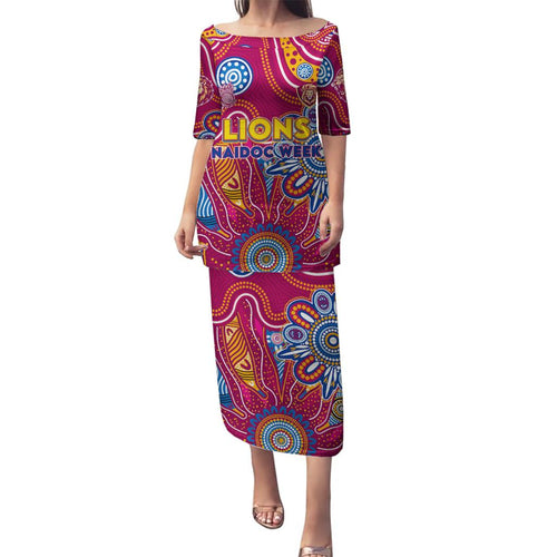 Personalised Crows NAIDOC Week 2024 Family Matching Puletasi and Hawaiian Shirt Aussie Aboriginal Art