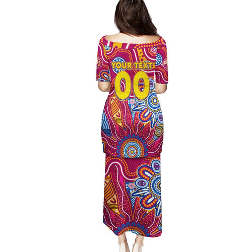 Personalised Crows NAIDOC Week 2024 Family Matching Puletasi and Hawaiian Shirt Aussie Aboriginal Art