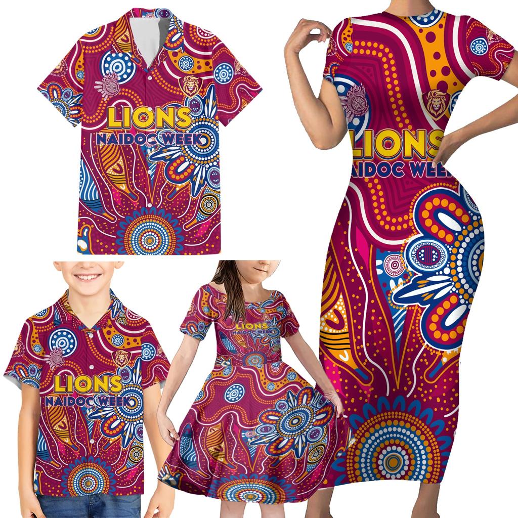 Personalised Crows NAIDOC Week 2024 Family Matching Short Sleeve Bodycon Dress and Hawaiian Shirt Aussie Aboriginal Art