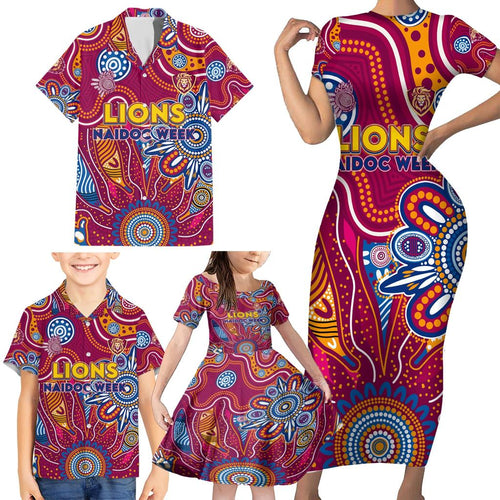 Personalised Crows NAIDOC Week 2024 Family Matching Short Sleeve Bodycon Dress and Hawaiian Shirt Aussie Aboriginal Art