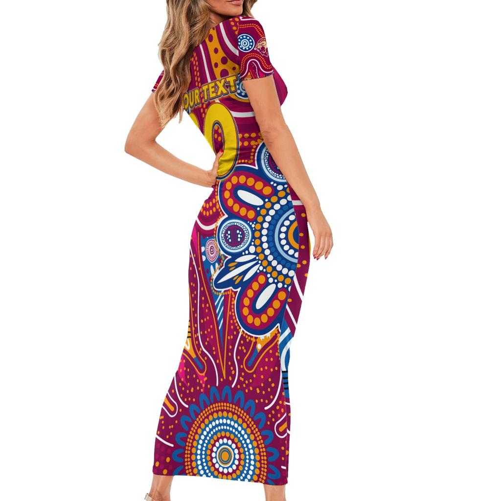 Personalised Crows NAIDOC Week 2024 Family Matching Short Sleeve Bodycon Dress and Hawaiian Shirt Aussie Aboriginal Art