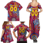 Personalised Crows NAIDOC Week 2024 Family Matching Summer Maxi Dress and Hawaiian Shirt Aussie Aboriginal Art