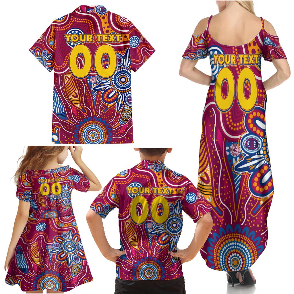Personalised Crows NAIDOC Week 2024 Family Matching Summer Maxi Dress and Hawaiian Shirt Aussie Aboriginal Art