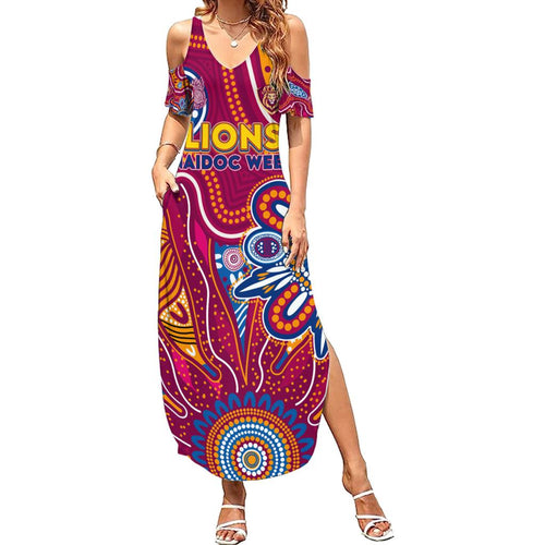 Personalised Crows NAIDOC Week 2024 Family Matching Summer Maxi Dress and Hawaiian Shirt Aussie Aboriginal Art