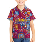Personalised Crows NAIDOC Week 2024 Kid Hawaiian Shirt Aussie Aboriginal Art