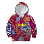 Personalised Crows NAIDOC Week 2024 Kid Hoodie Aussie Aboriginal Art