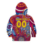 Personalised Crows NAIDOC Week 2024 Kid Hoodie Aussie Aboriginal Art
