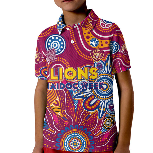 Personalised Crows NAIDOC Week 2024 Kid Polo Shirt Aussie Aboriginal Art
